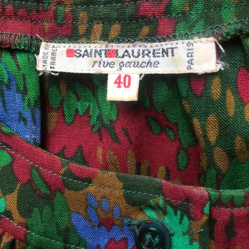 Yves Saint Laurent 81 F/W Rive Gauche Vintage Wool Challis Balloon Sleeve Blouse